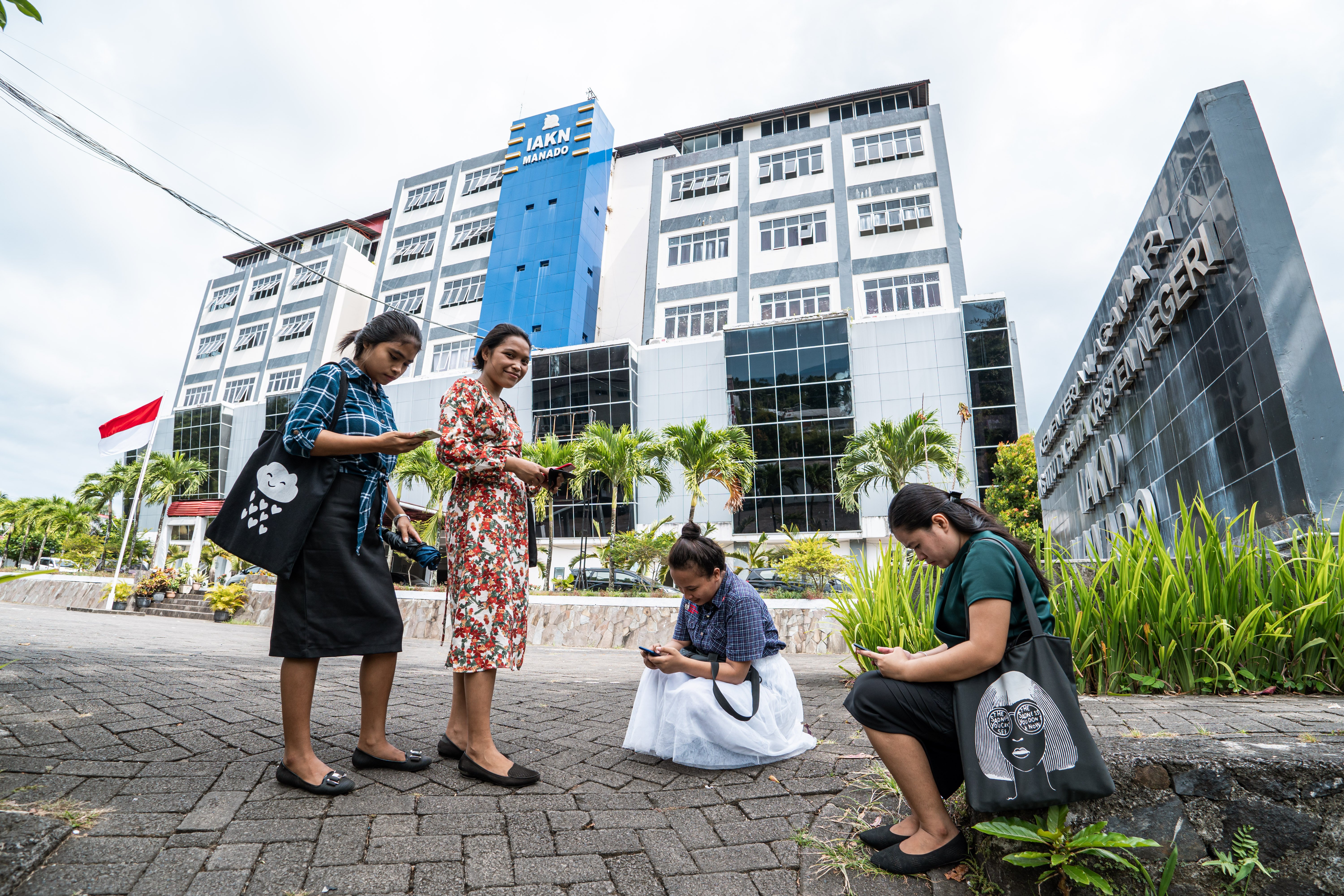 Misye and her friends in Manado