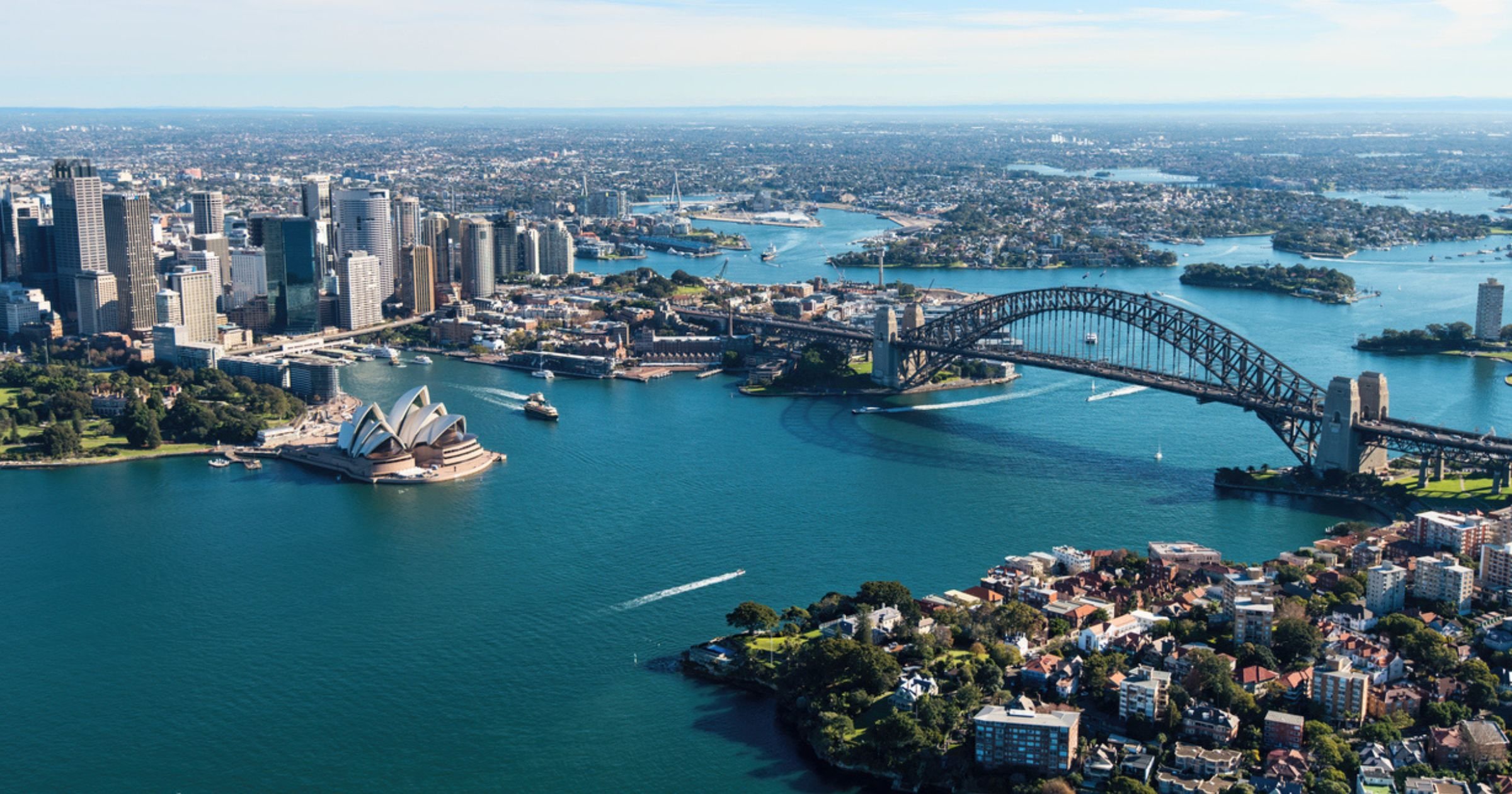 A view of Sydney harbour from above