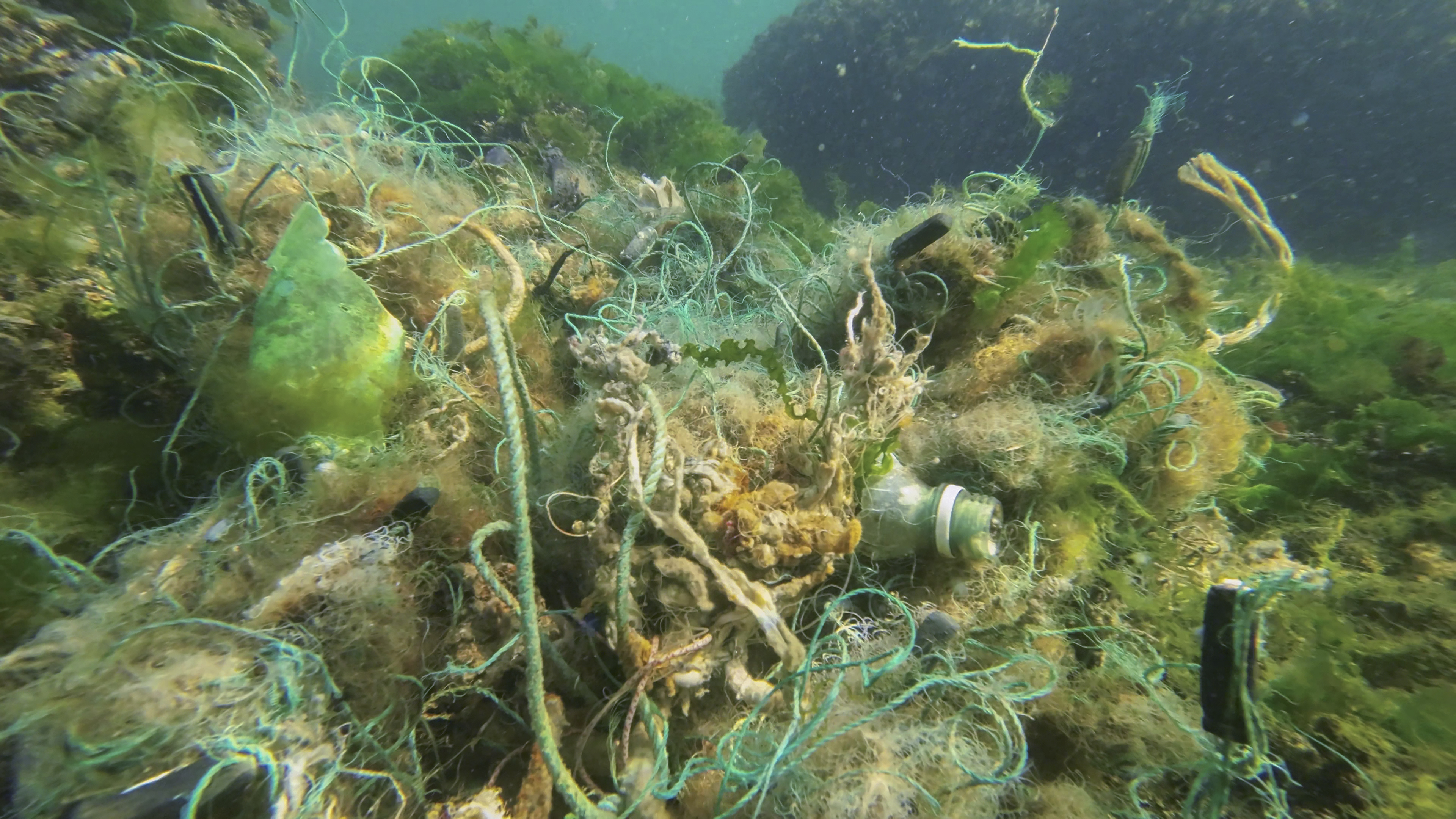 Polluted Ocean Underwater